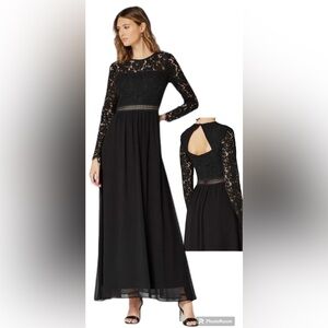 Truth & Fable Long Lace Cutout Bridesmaid Cocktail Dress Size XS